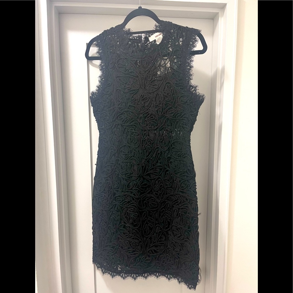 Black lace midi dress